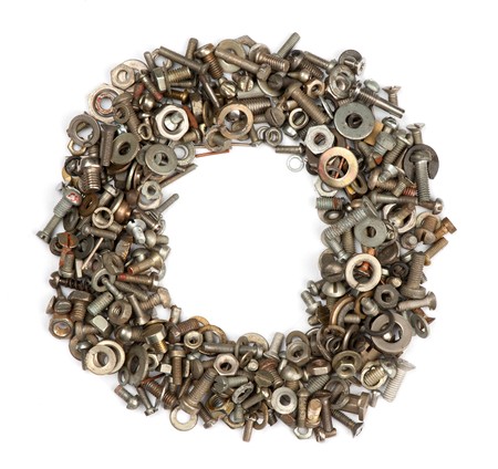alphabet made of bolts - The letter oの写真素材