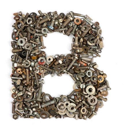 alphabet made of bolts - The letter bの写真素材