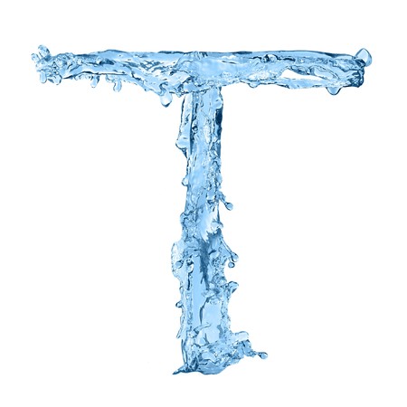 alphabet made of frozen water - the letter Tの写真素材