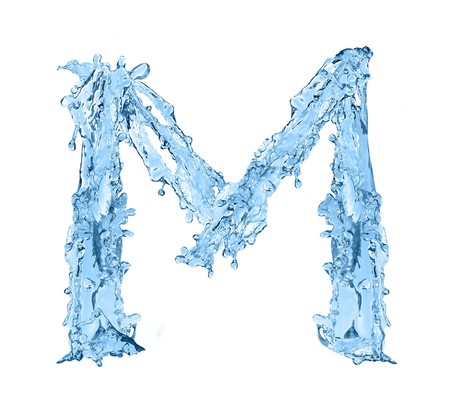 alphabet made of frozen water - the letter Mの写真素材