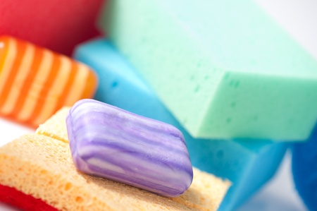 soap and spongeの写真素材