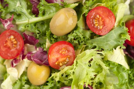 fresh vegetable salad closeupの写真素材