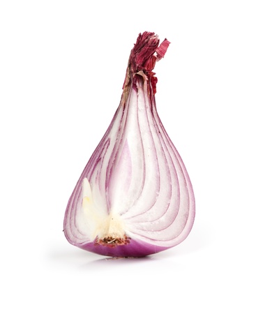 Red onion isolated on whiteの写真素材