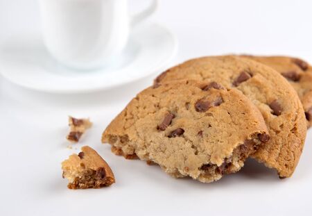 chocolate cookies on a white background