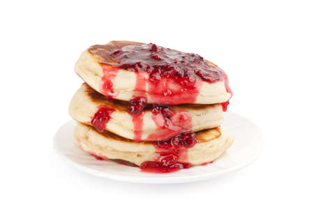 pancakes on the white backgroundの写真素材