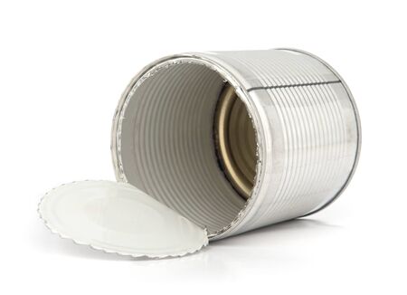 Opened food tin can