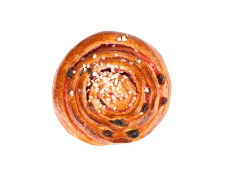 sweet bun isolated on whiteの写真素材