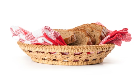 tasty sliced rye bread, isolated on whiteの写真素材