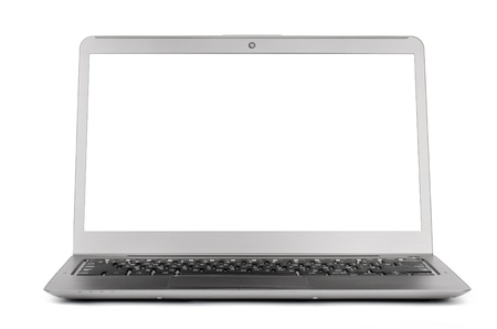 Laptop with blank screen. Isolated on a whiteの写真素材