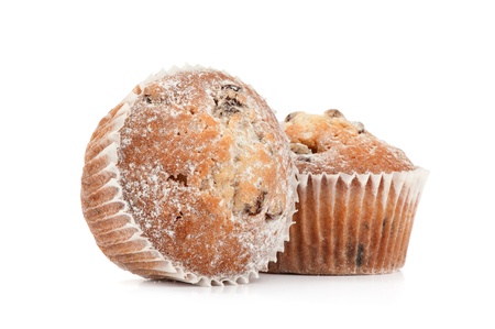 Fresh muffin isolated on white background