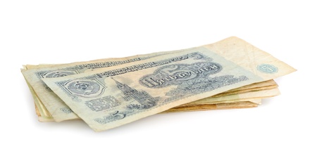 old soviet money, russian rublesの写真素材