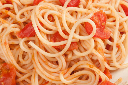 spaghetti with tomato sauceの写真素材