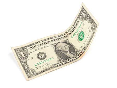 Isolated one dollar banknote on a white background