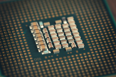 Technology. close up of Computer CPU Chip.