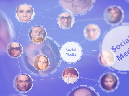 Social network concept. Abstract technology backgroundの写真素材