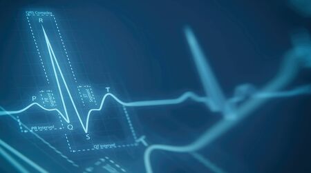 Abstract heart beats cardiogram illustration. Medical backgroundの写真素材