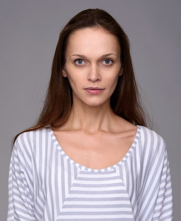 portrait of a pretty girl with clean healthy skinの写真素材