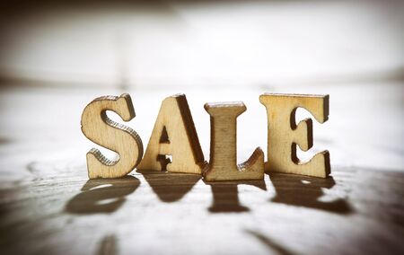 Word sale made with wooden letters close upの写真素材