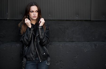 Urban portrait of a pretty girlの写真素材