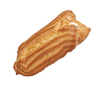 Traditional french eclair with cream.