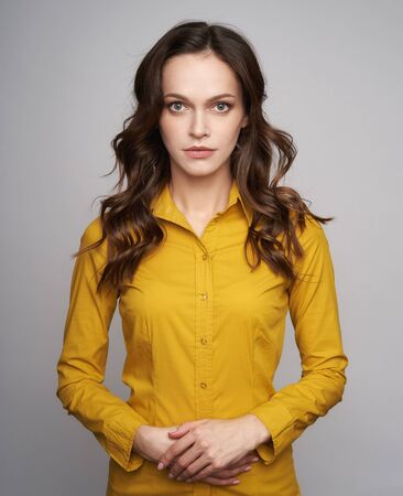 Beautiful woman face studio shotの写真素材