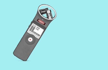 small digital recorder used to record speech for transcription at a later timeの写真素材