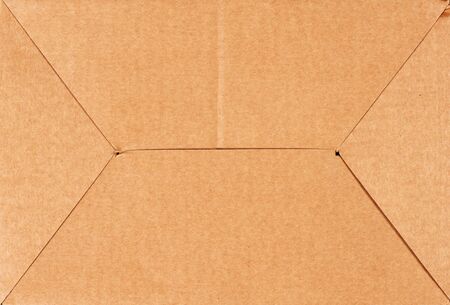 Cardboard package box close up background. Top view