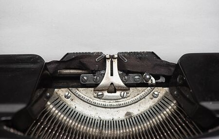 typewriter with paper sheet. Space for your text