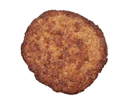 grilled beef meat for burger isolated on whiteの写真素材