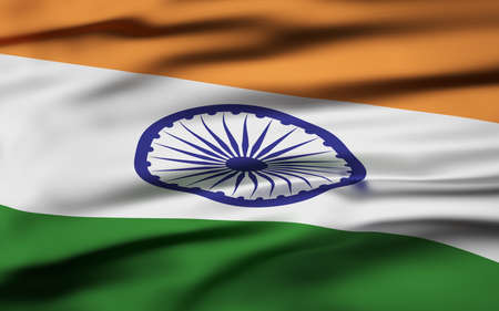 Silk Flag of India background. 3d illustrationの写真素材