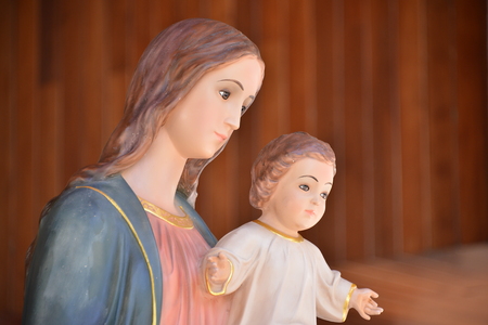 Statue Virgin Mary with Jesusの写真素材