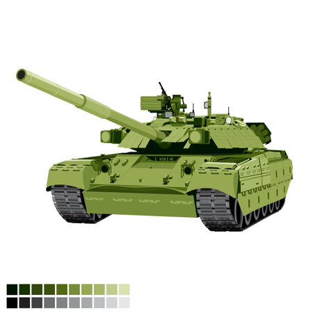 Main battle tank T 84. Vector illustration of T84 battle tank.のイラスト素材