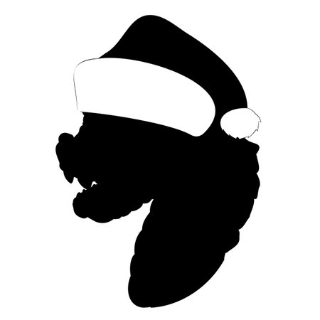 Shape of wooden dragon baby wearing Santa Claus hat. Vector illustration of a wooden little dragon head with a neck in Christmas hat. Baby dragon head in Santa hat with teethのイラスト素材