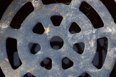 sewer manhole cover close-up shotの写真素材