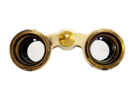 front view of an old theater binocularsの写真素材