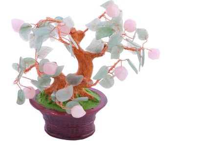 chinese traditional lucky tree made of gemsの写真素材