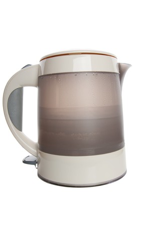 electric kettle isolated on whiteの写真素材