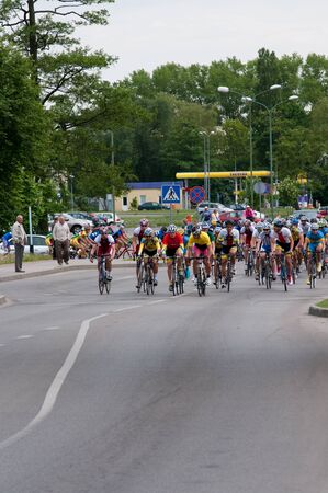 KLAIPEDA, LITHUANIA  26/05/2012: International junior bicycle race Auksines kopos 2012 (Golden Dunes 2012)のeditorial素材