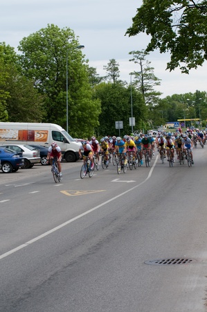 KLAIPEDA, LITHUANIA  26/05/2012: International junior bicycle race Auksines kopos 2012 (Golden Dunes 2012) のeditorial素材