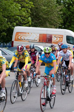 KLAIPEDA, LITHUANIA  26/05/2012: International junior bicycle race Auksines kopos 2012 (Golden Dunes 2012) のeditorial素材