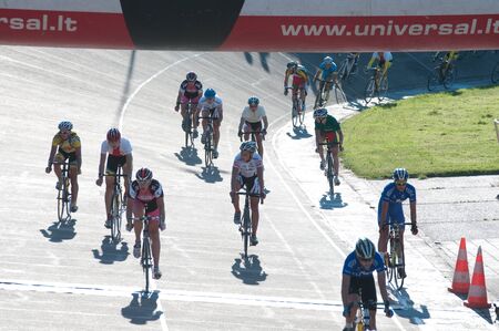 KLAIPEDA, LITHUANIA  26/05/2012: International junior bicycle race Auksines kopos 2012 (Golden Dunes 2012)のeditorial素材