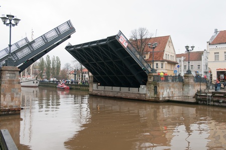 KLAIPEDA, LITHUANIA  NOVEMBER 10: Klaipeda city symbol barquentine "Meridianas"  preaparations to go to the major overhaul on November 10, 2012 in Klaipeda.のeditorial素材
