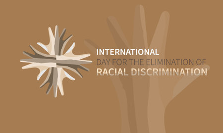 International Day for the Elimination of Racial Discrimination is observed annually on 21st March. for greeting card, poster, banner, templateのイラスト素材