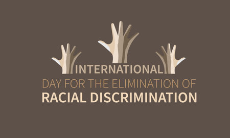 International Day for the Elimination of Racial Discrimination is observed annually on 21st March. for greeting card, poster, banner, templateのイラスト素材