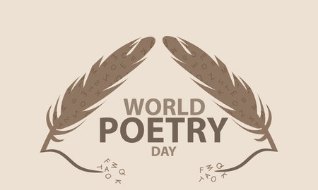 World Poetry Day. Holiday concept. Template for background, banner, card, posterのイラスト素材