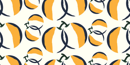 Seamless pattern with hand drawn melons. Vector illustration.