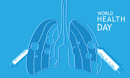 World Health Day is a global health awareness day.Template for background, banner, card, posterのイラスト素材