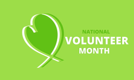 April is National Volunteer Month.  Template for background, banner, card, posterのイラスト素材