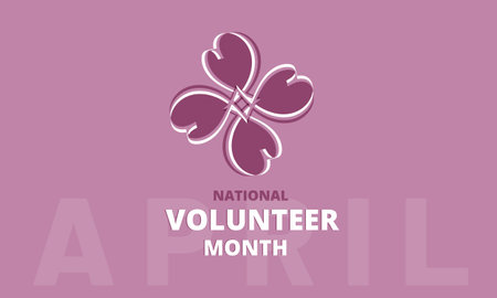April is National Volunteer Month.  Template for background, banner, card, posterのイラスト素材