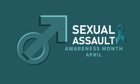 April is Sexual Assault Awareness Month. Template for background, banner, card, posterのイラスト素材